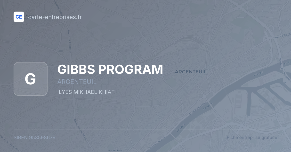 GIBBS PROGRAM — 953598679 — fiche entreprise
