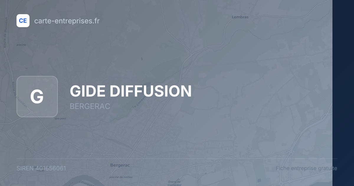 GIDE DIFFUSION — 401656061 — fiche entreprise