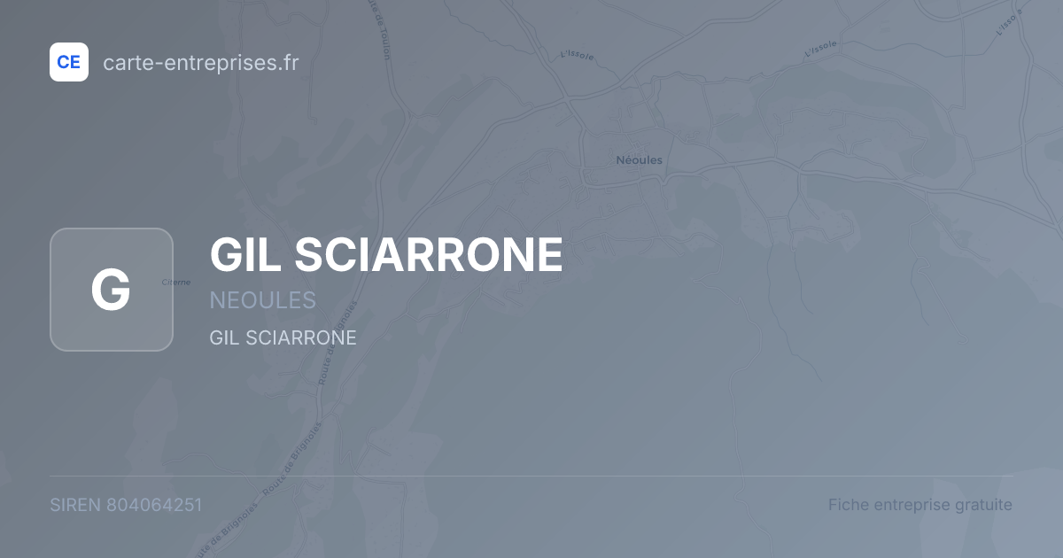 GIL SCIARRONE — 804064251 — fiche entreprise