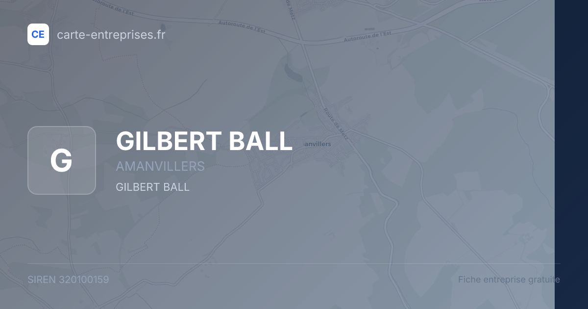 GILBERT BALL — 320100159 — fiche entreprise
