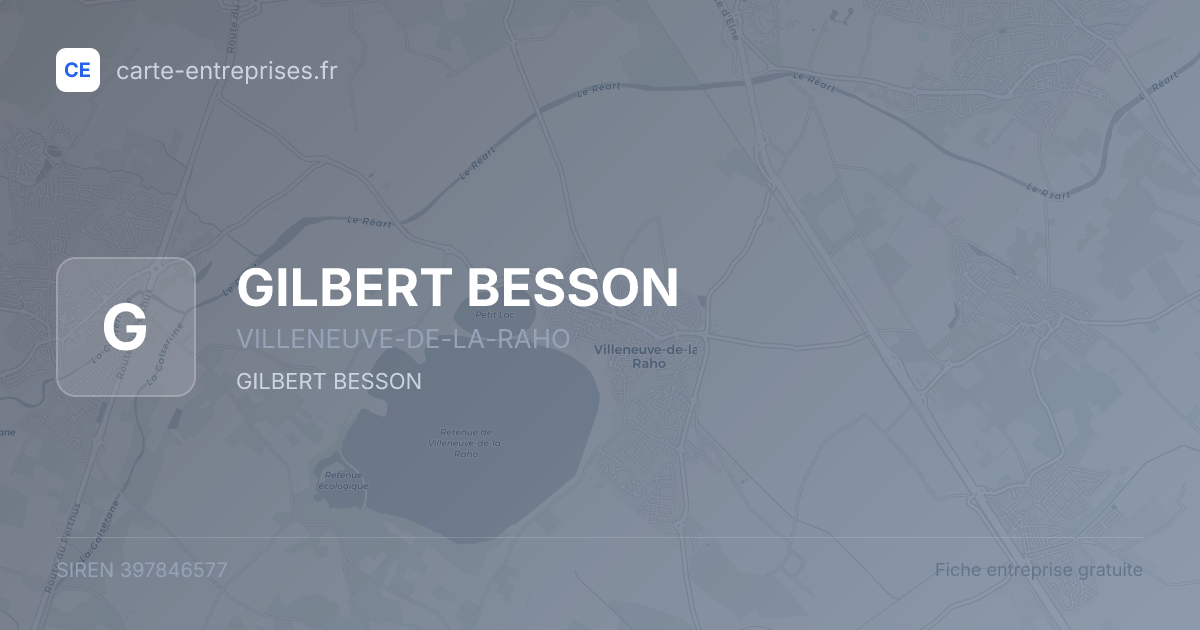GILBERT BESSON — 397846577 — fiche entreprise