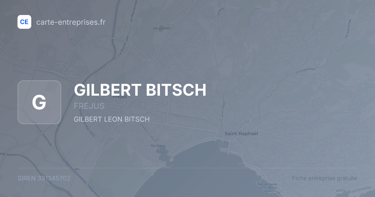 GILBERT BITSCH — 331345702 — fiche entreprise