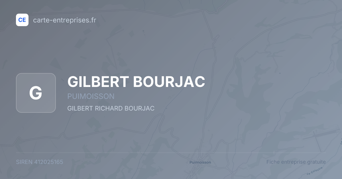 GILBERT BOURJAC — 412025165 — fiche entreprise