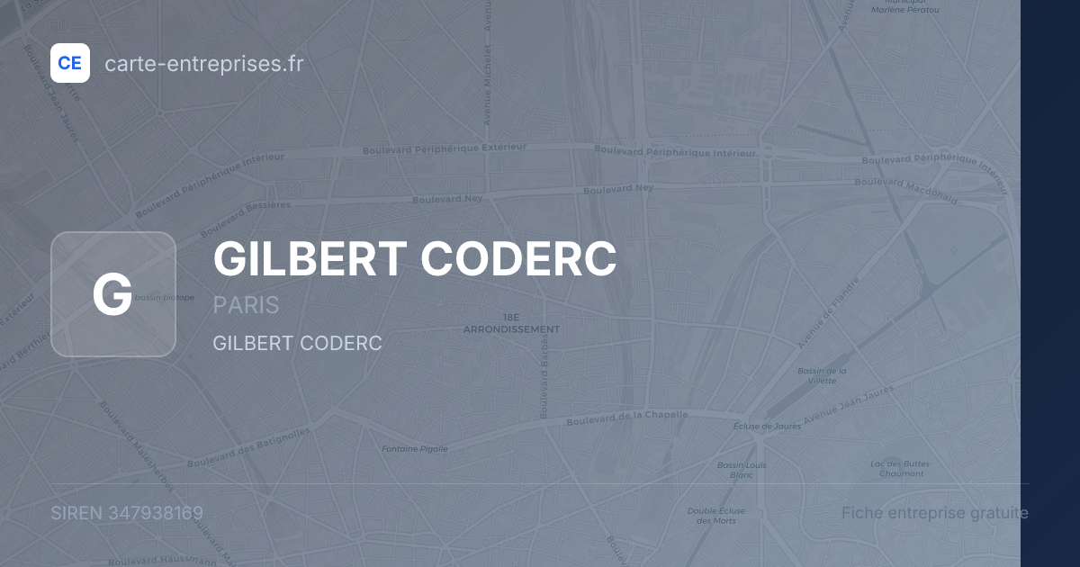 GILBERT CODERC — 347938169 — fiche entreprise