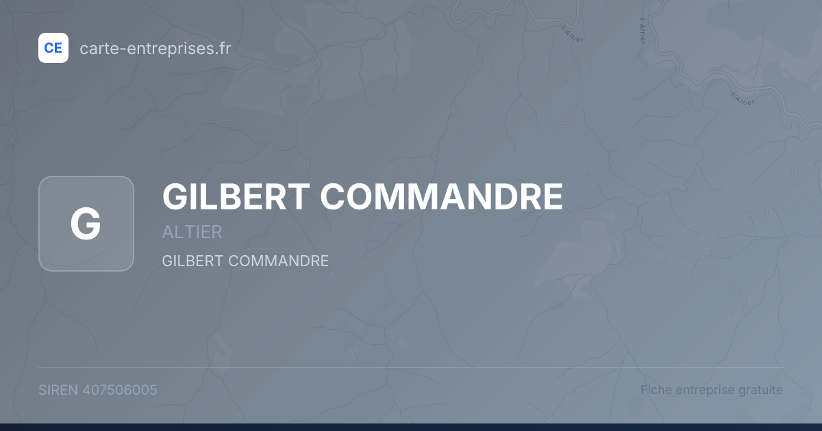 GILBERT COMMANDRE — 407506005 — fiche entreprise