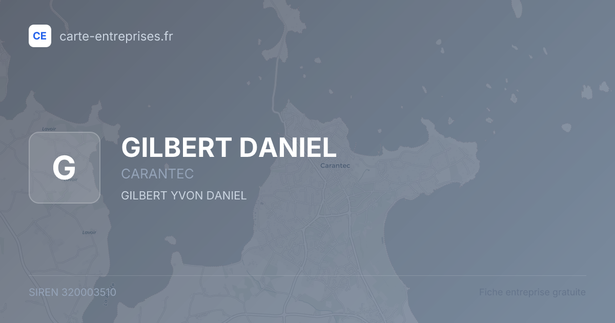 GILBERT DANIEL — 320003510 — fiche entreprise
