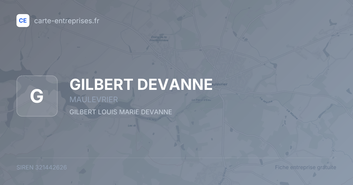 GILBERT DEVANNE — 321442626 — fiche entreprise