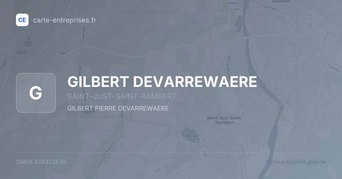 GILBERT DEVARREWAERE — 409333648 — fiche entreprise