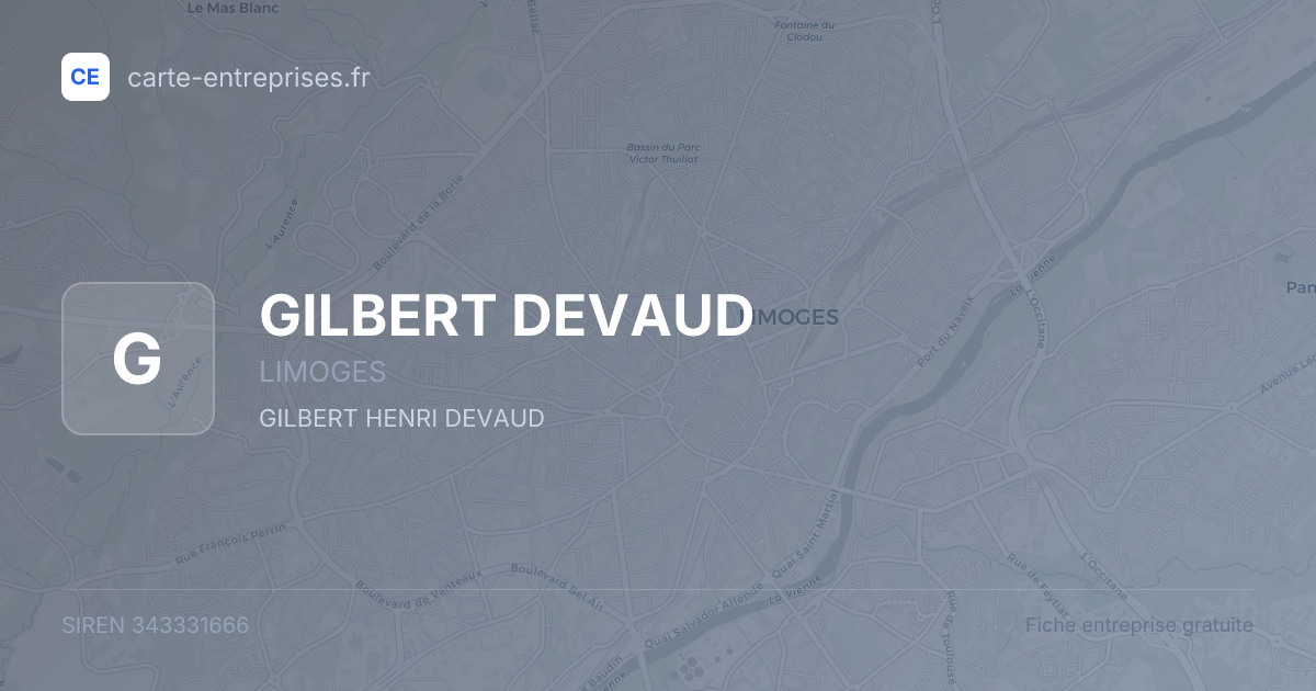 GILBERT DEVAUD — 343331666 — fiche entreprise