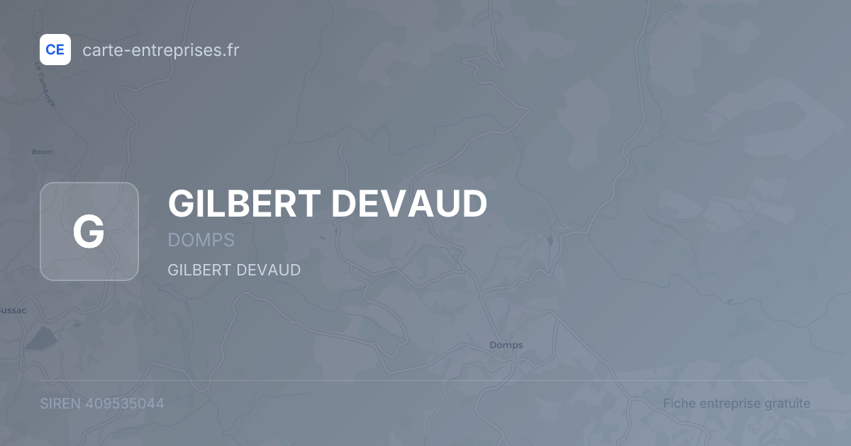 GILBERT DEVAUD — 409535044 — fiche entreprise