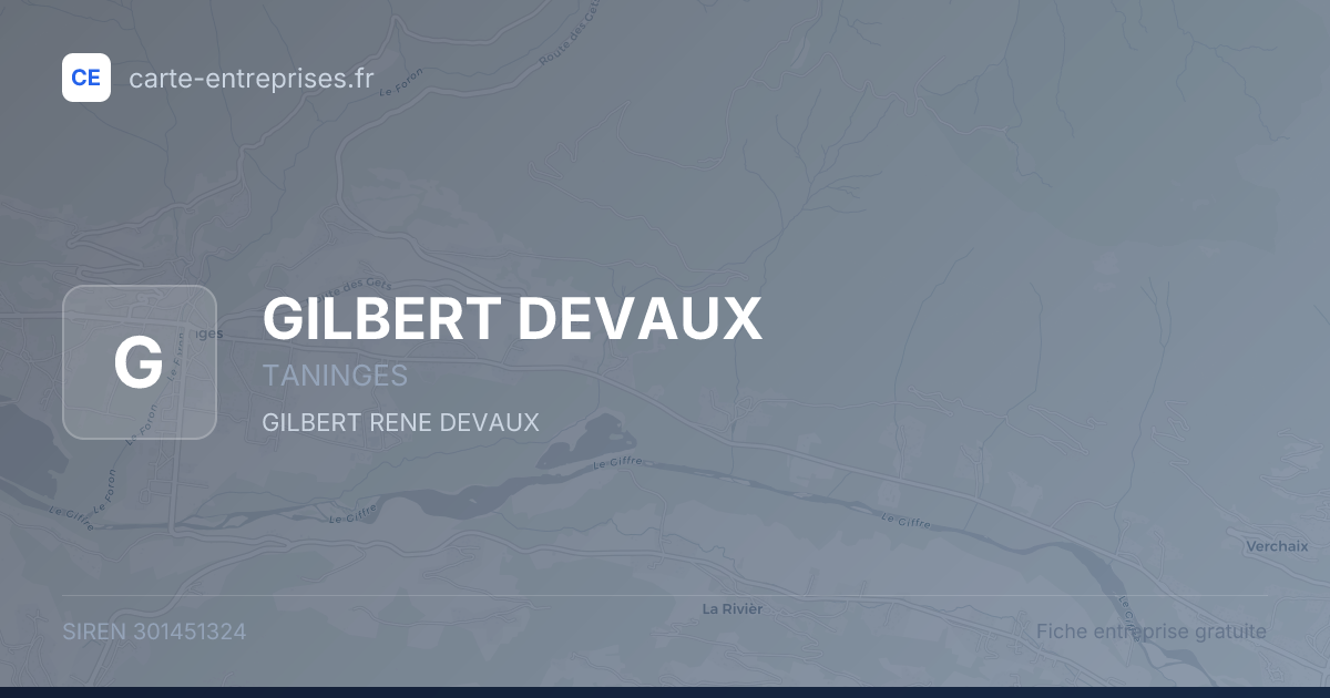 GILBERT DEVAUX — 301451324 — fiche entreprise
