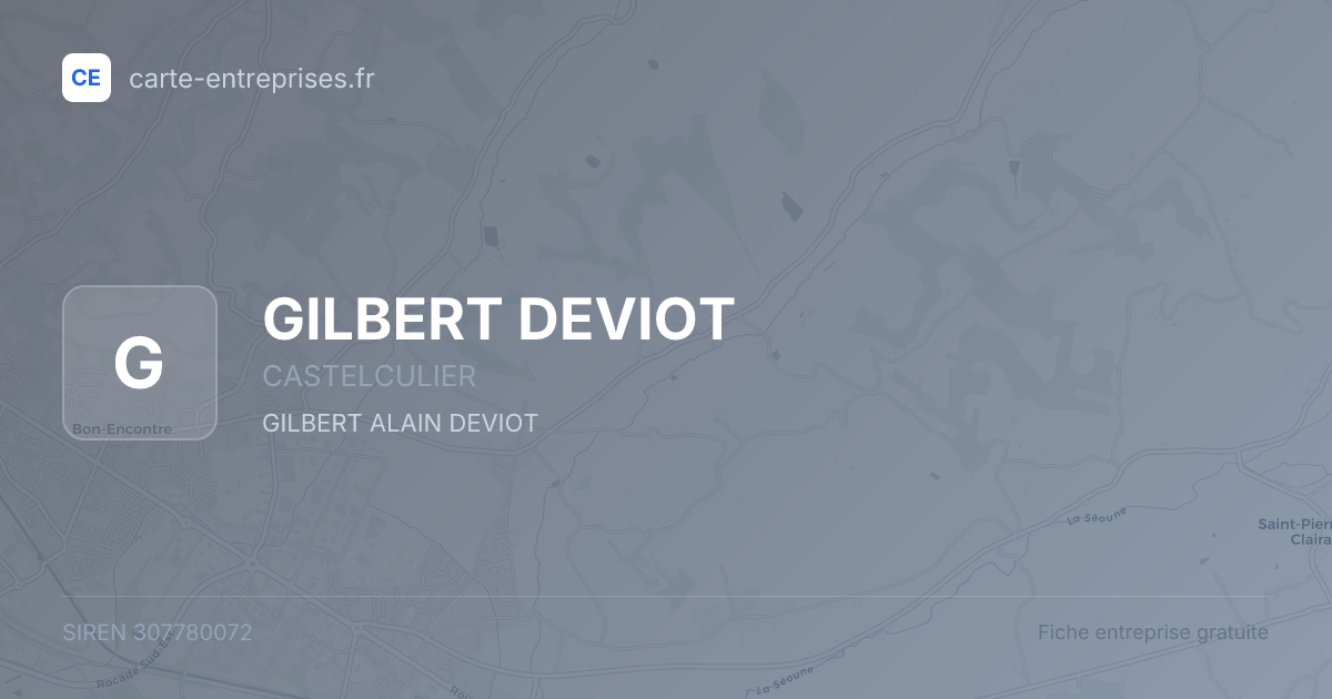 GILBERT DEVIOT — 307780072 — fiche entreprise