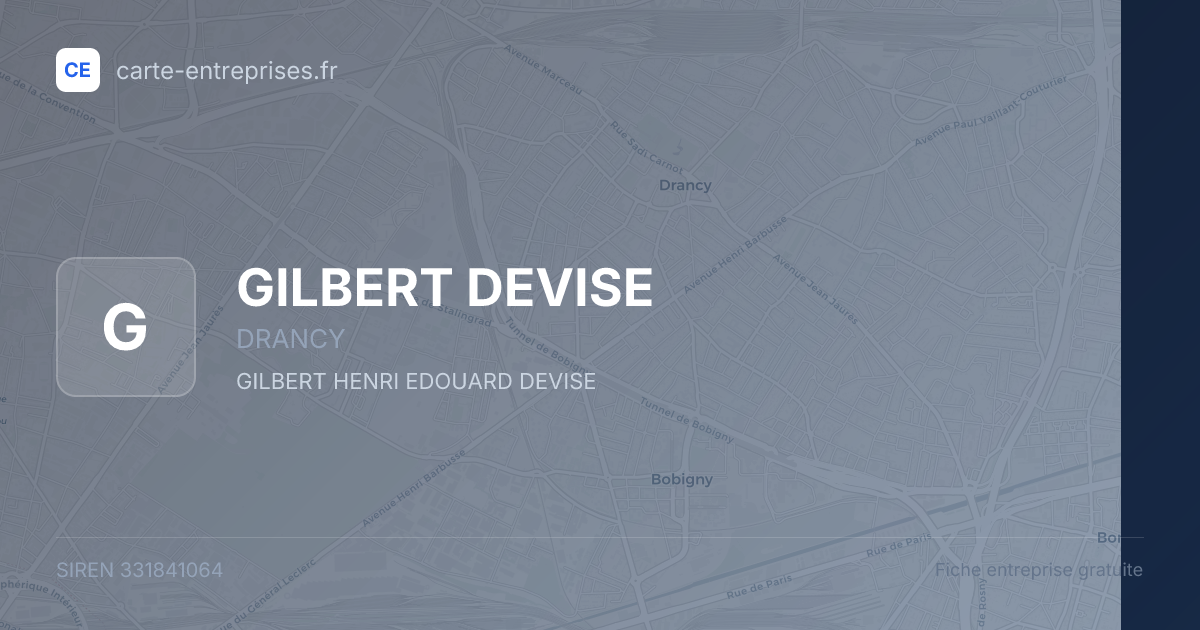 GILBERT DEVISE — 331841064 — fiche entreprise