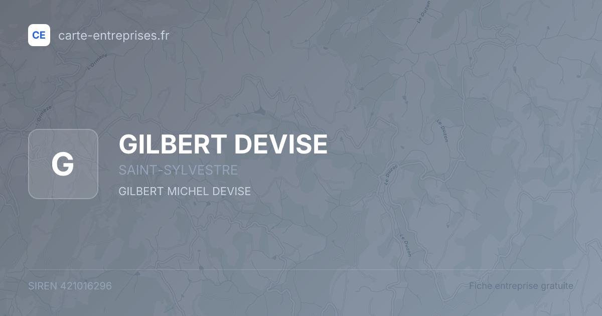 GILBERT DEVISE — 421016296 — fiche entreprise