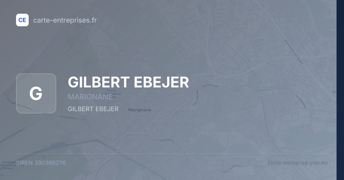 GILBERT EBEJER — 390366276 — fiche entreprise