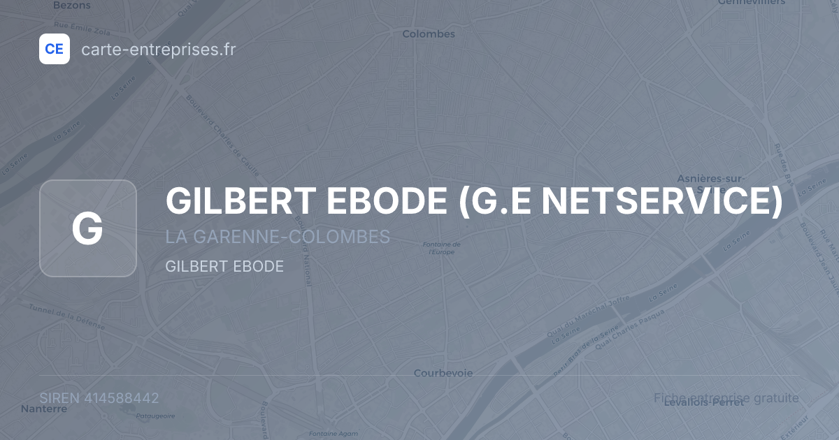 GILBERT EBODE (G.E NETSERVICE) — 414588442 — fiche entreprise