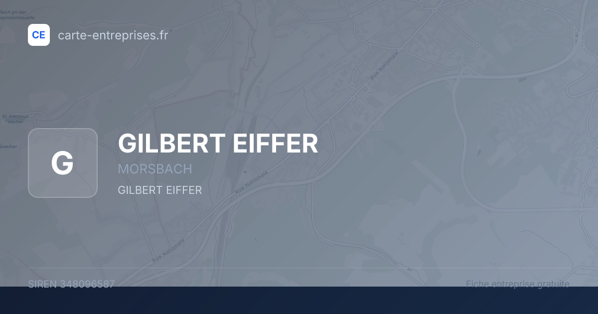 GILBERT EIFFER — 348096587 — fiche entreprise