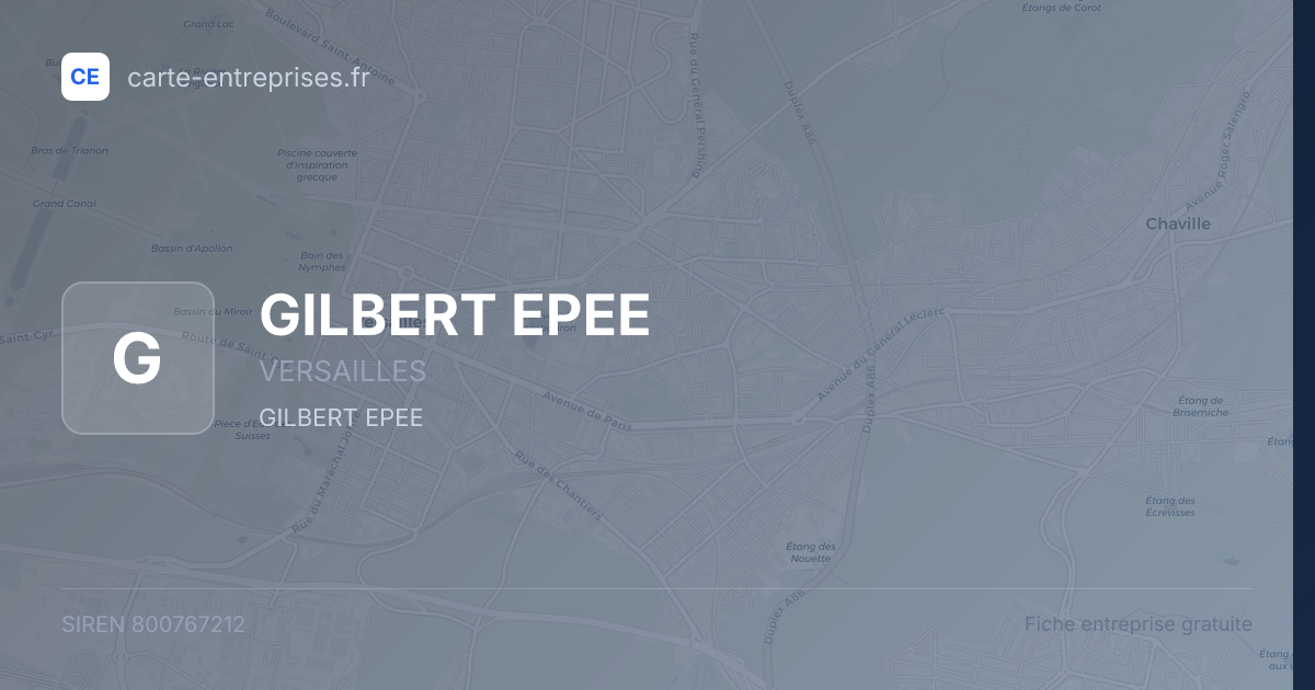 GILBERT EPEE — 800767212 — fiche entreprise
