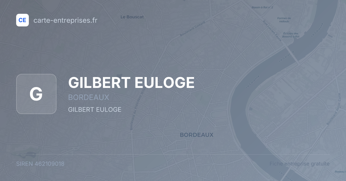 GILBERT EULOGE — 462109018 — fiche entreprise