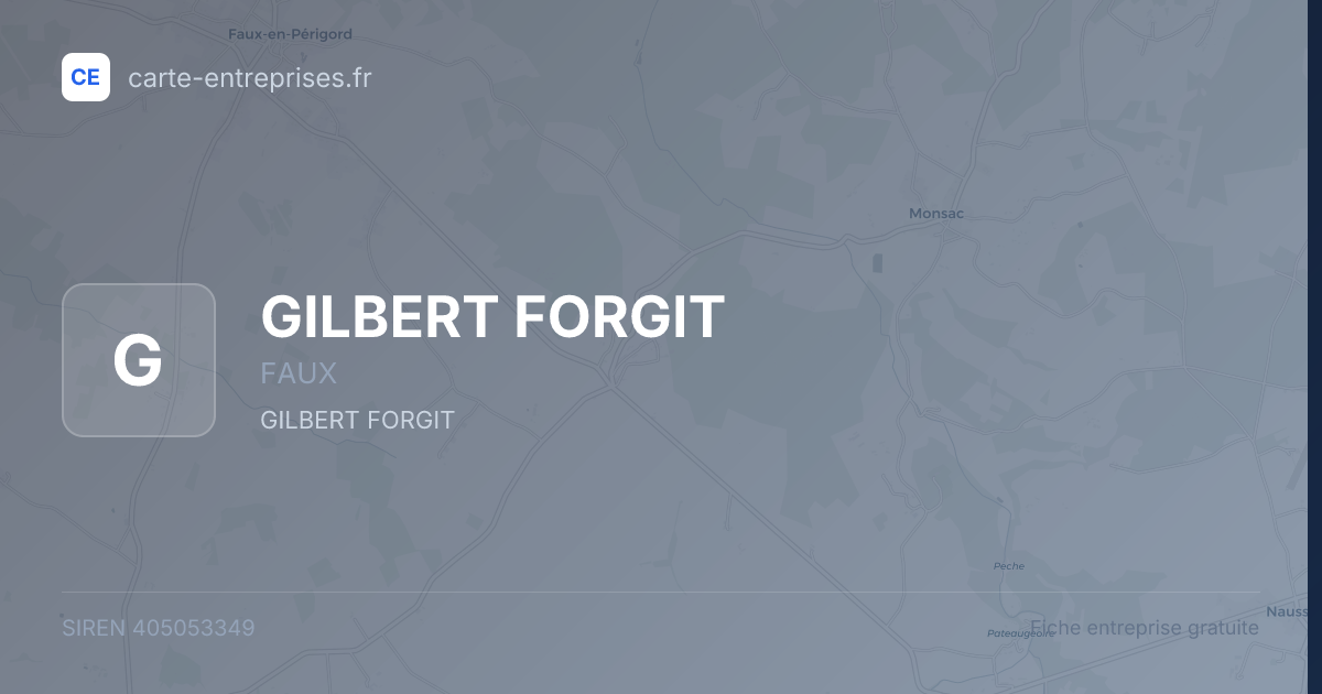 GILBERT FORGIT — 405053349 — fiche entreprise