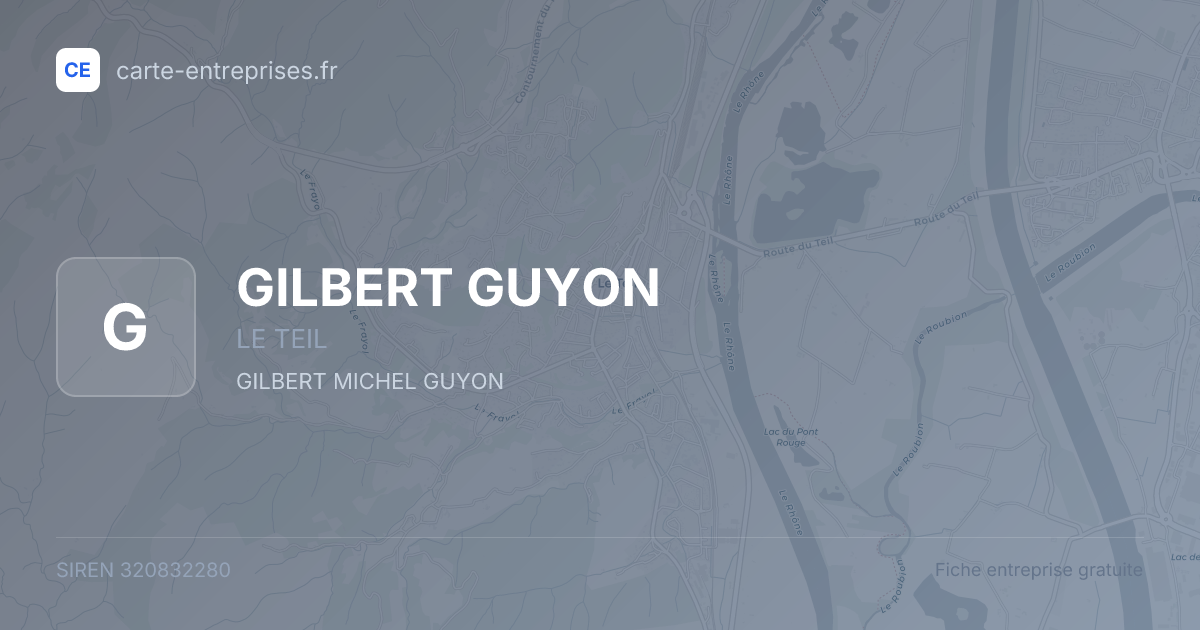 GILBERT GUYON — 320832280 — fiche entreprise