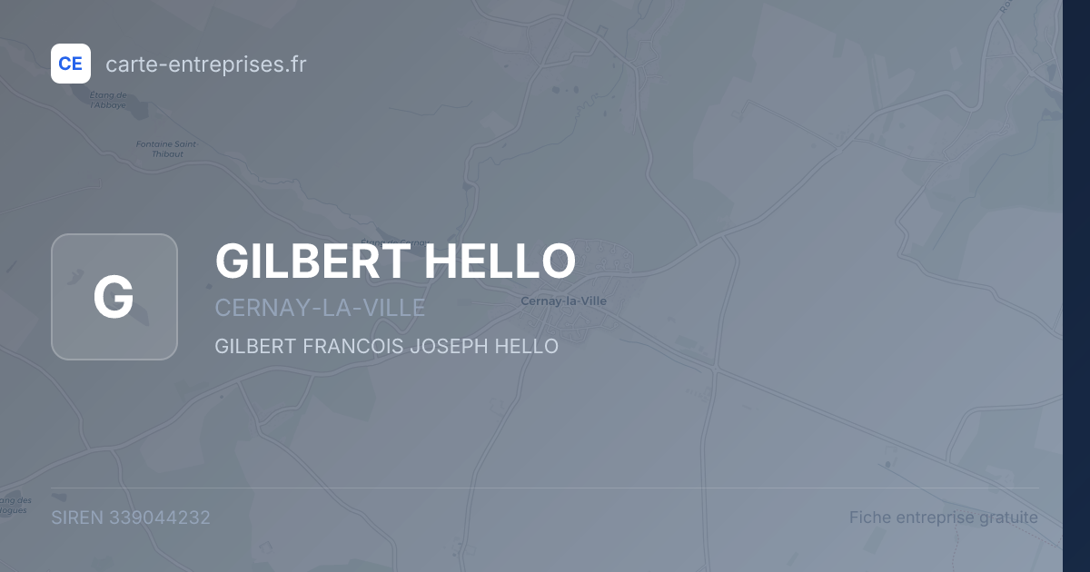 GILBERT HELLO — 339044232 — fiche entreprise