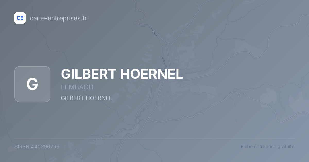 GILBERT HOERNEL — 440296796 — fiche entreprise