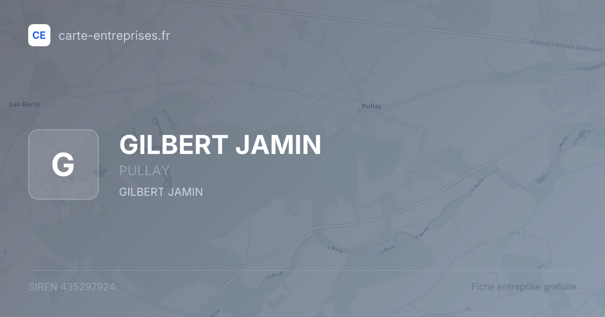 GILBERT JAMIN — 435297924 — fiche entreprise