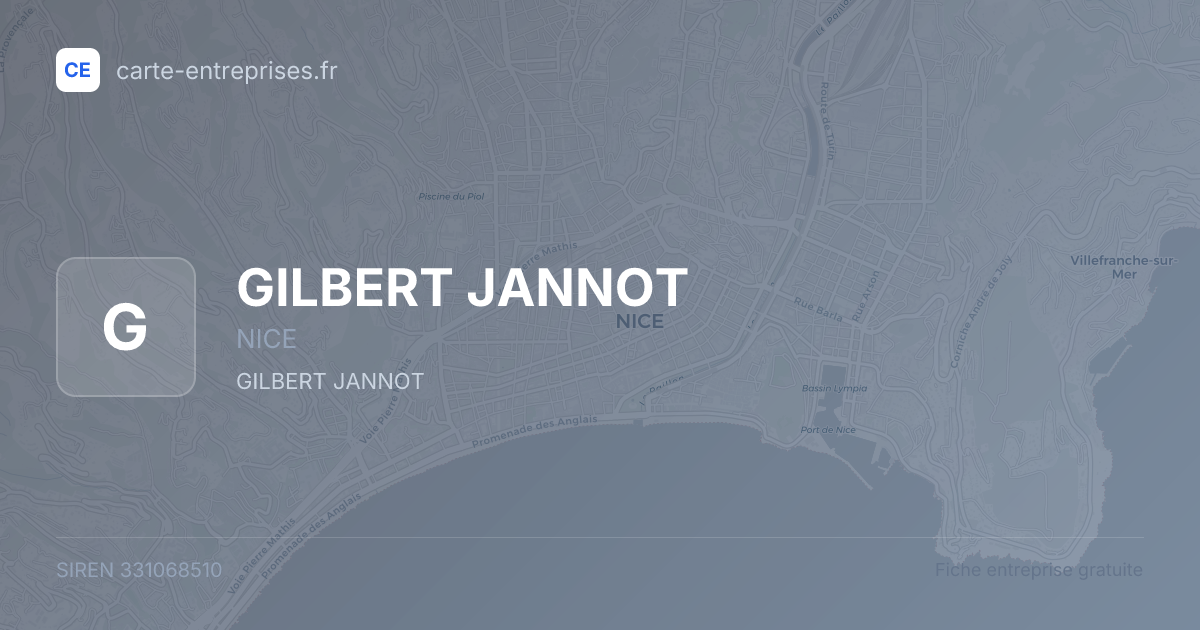GILBERT JANNOT — 331068510 — fiche entreprise