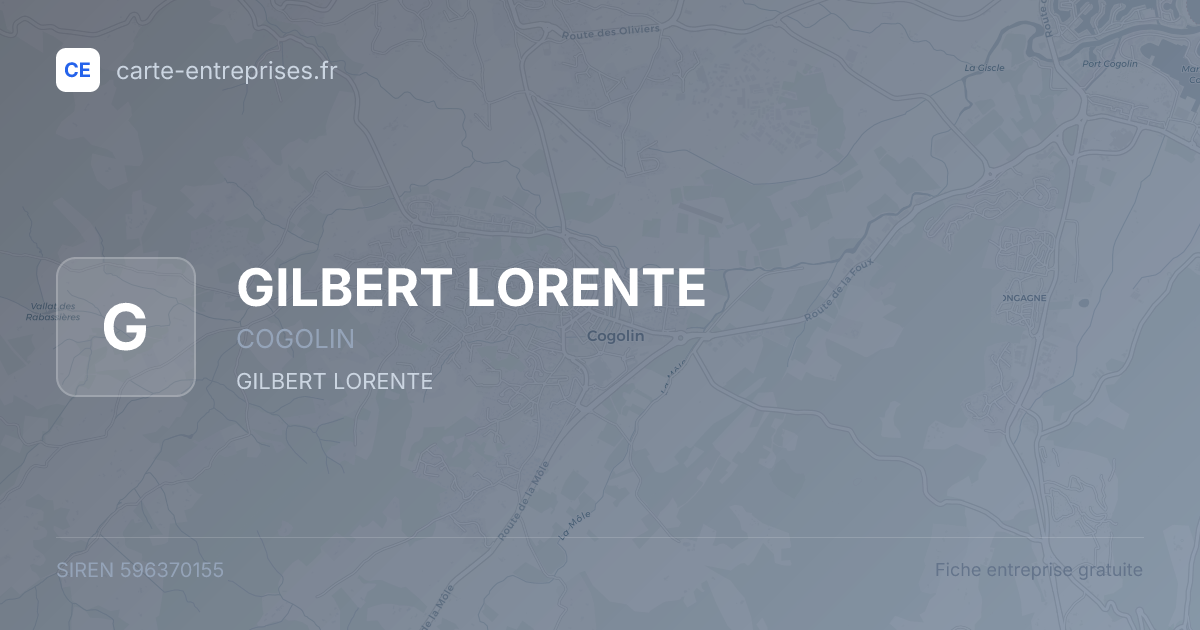 GILBERT LORENTE — 596370155 — fiche entreprise