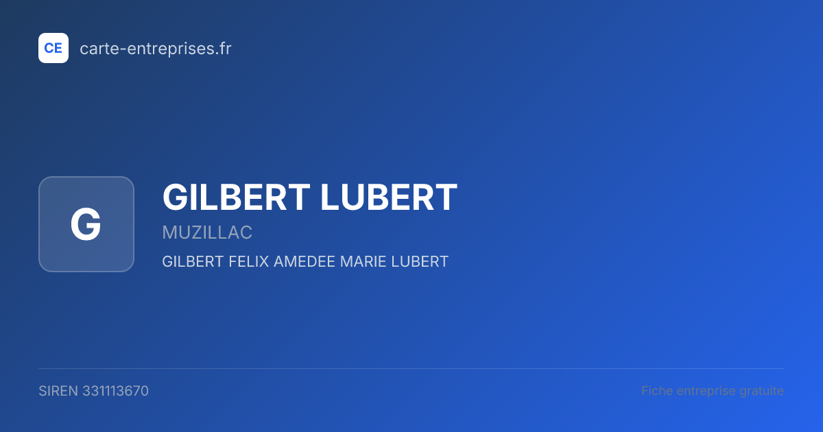 GILBERT LUBERT — 331113670 — fiche entreprise