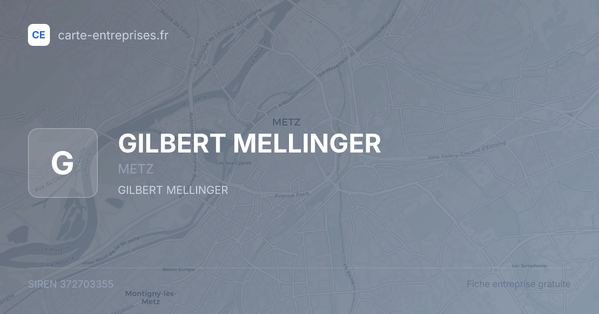 GILBERT MELLINGER — 372703355 — fiche entreprise
