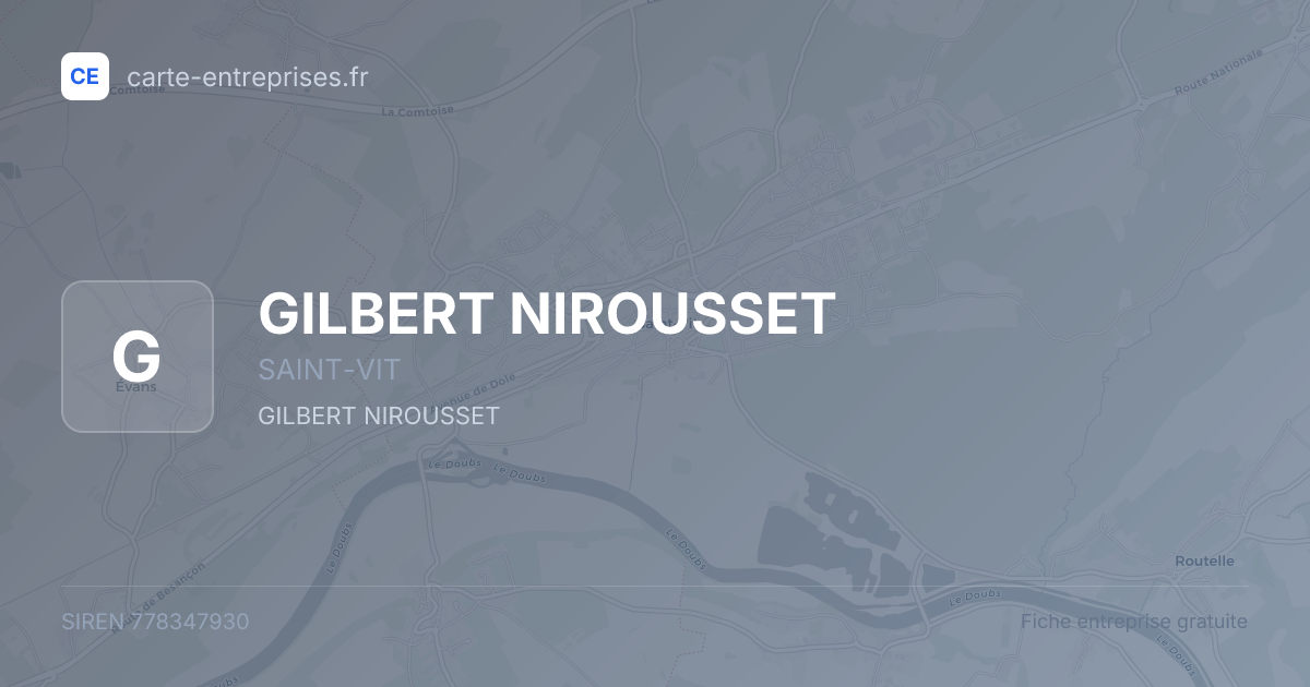 GILBERT NIROUSSET — 778347930 — fiche entreprise