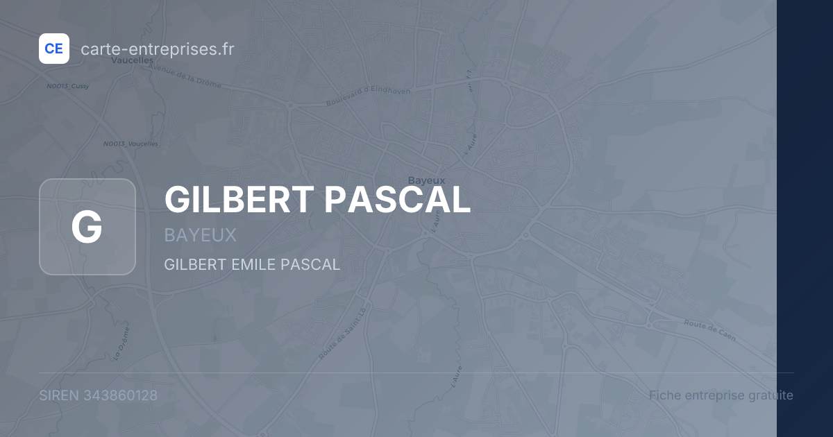 GILBERT PASCAL — 343860128 — fiche entreprise
