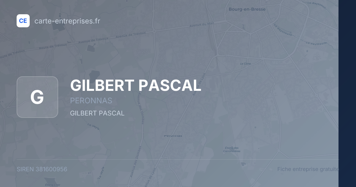 GILBERT PASCAL — 381600956 — fiche entreprise