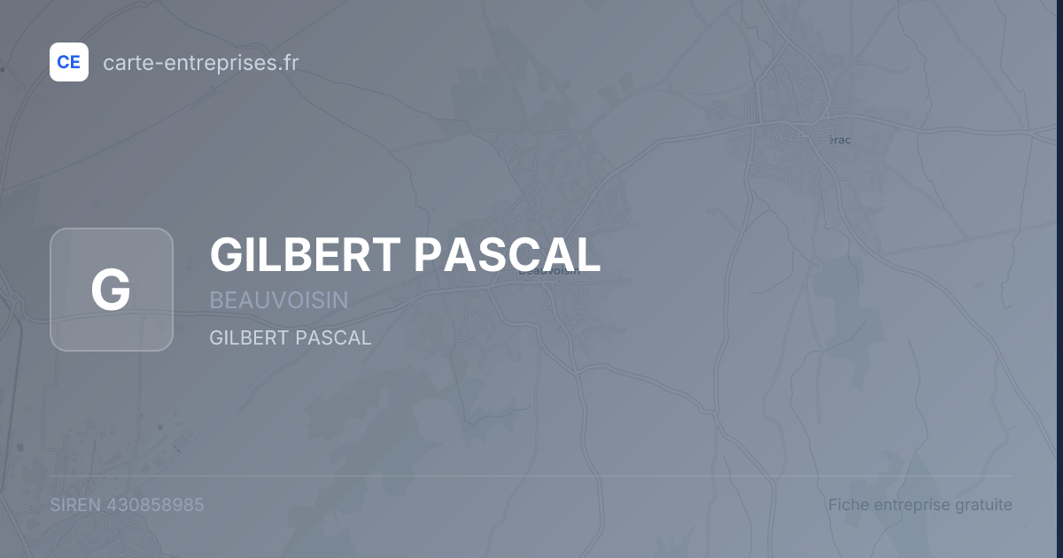 GILBERT PASCAL — 430858985 — fiche entreprise