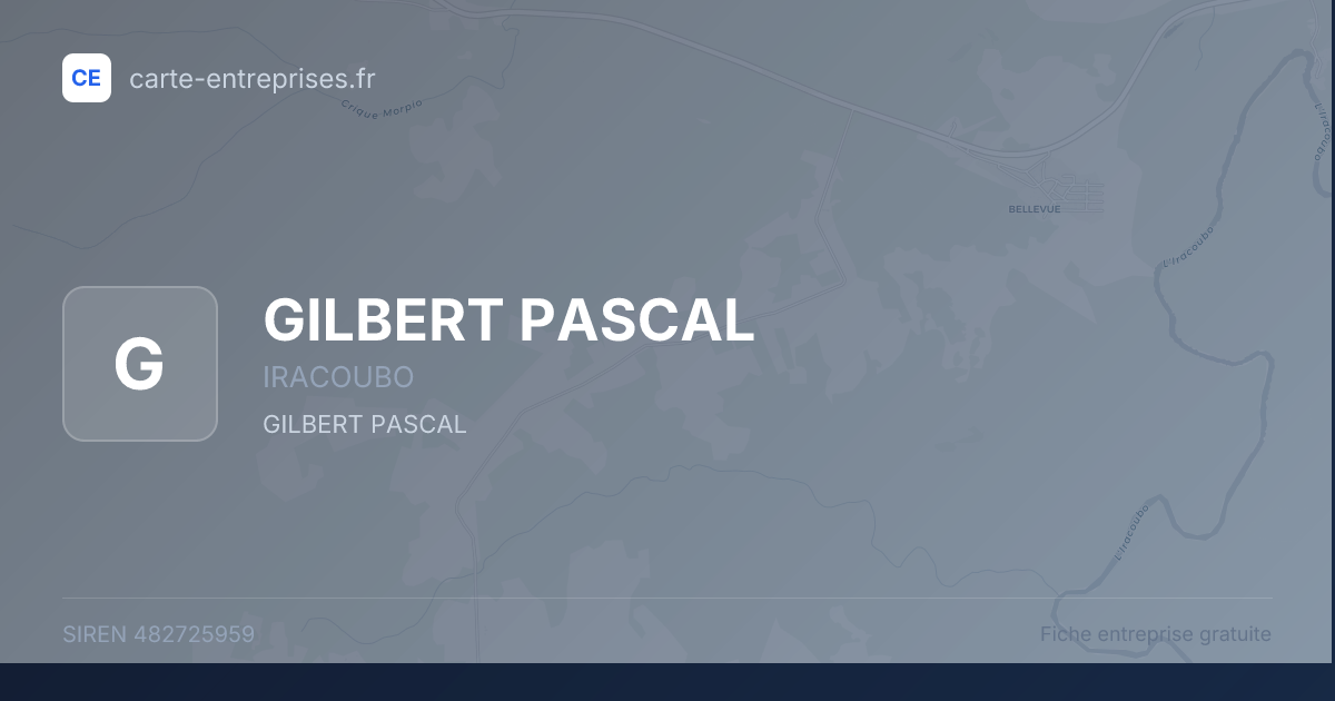 GILBERT PASCAL — 482725959 — fiche entreprise