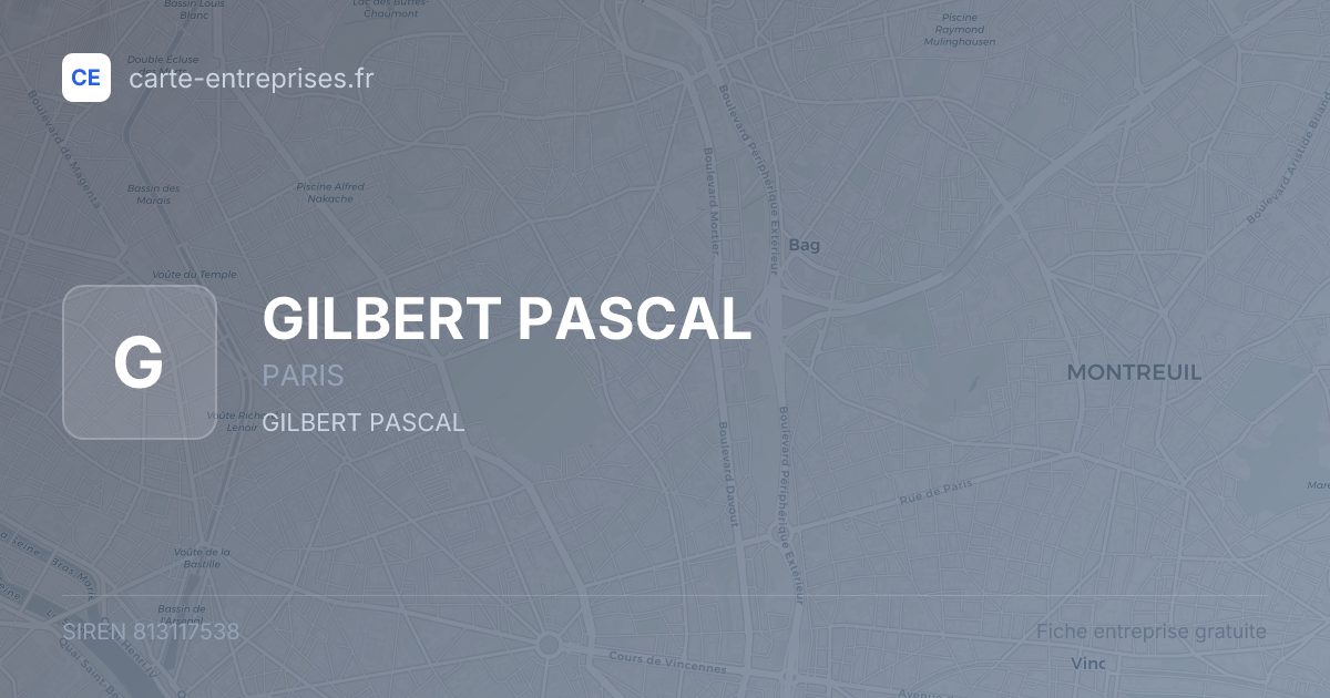 GILBERT PASCAL — 813117538 — fiche entreprise