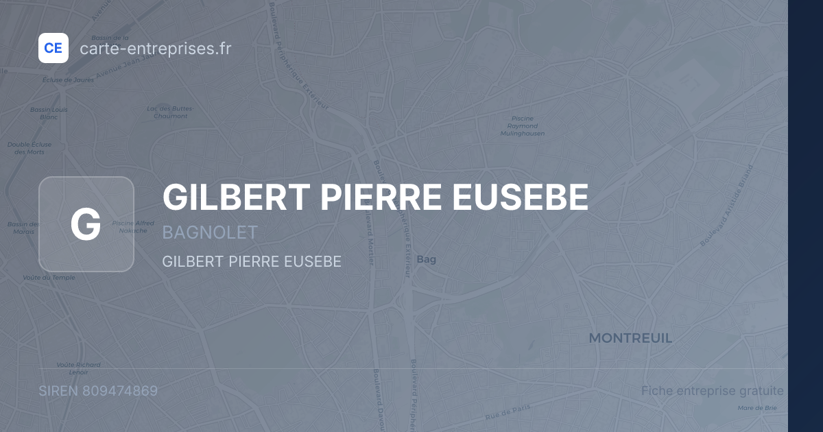 GILBERT PIERRE EUSEBE — 809474869 — fiche entreprise