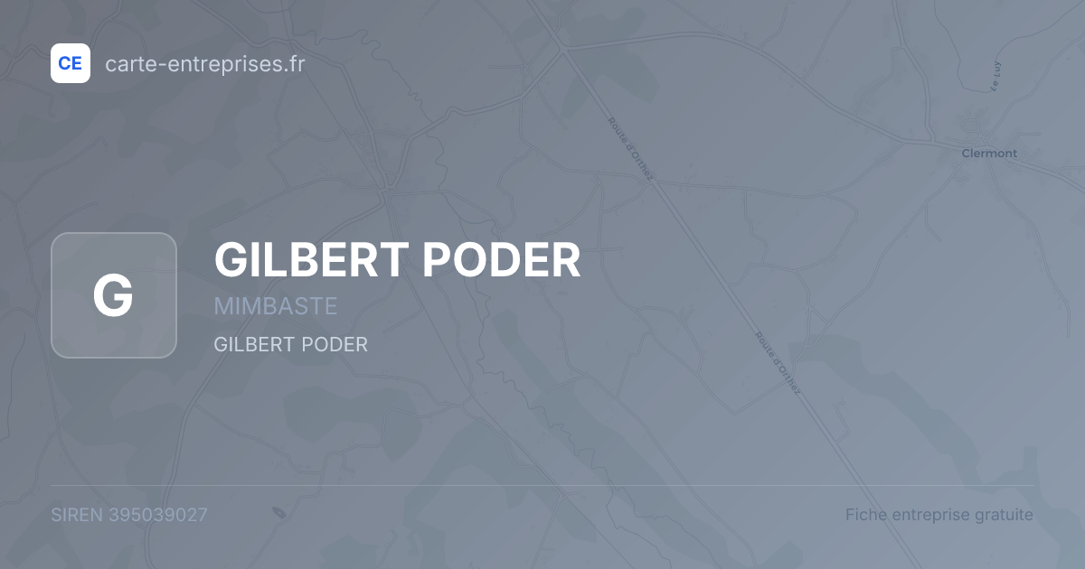 GILBERT PODER — 395039027 — fiche entreprise