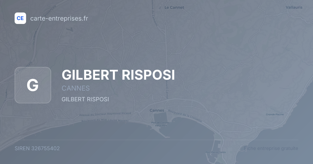 GILBERT RISPOSI — 326755402 — fiche entreprise