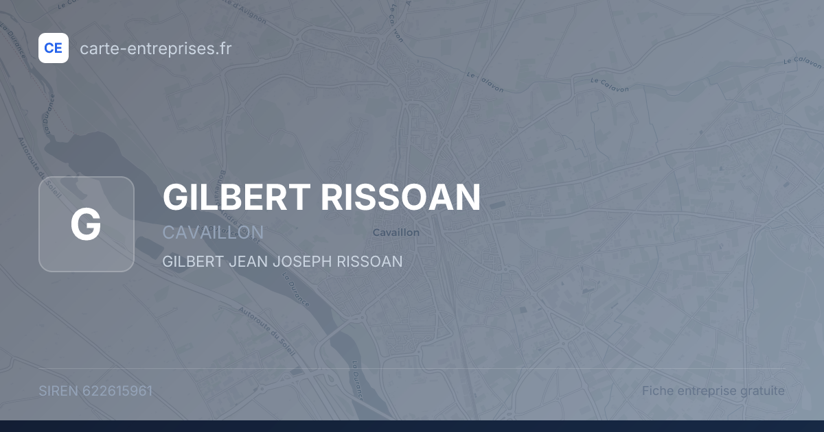 GILBERT RISSOAN — 622615961 — fiche entreprise