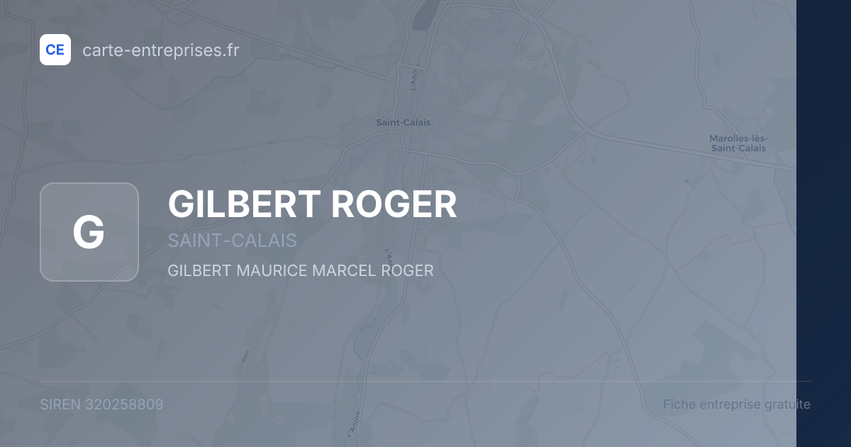 GILBERT ROGER — 320258809 — fiche entreprise