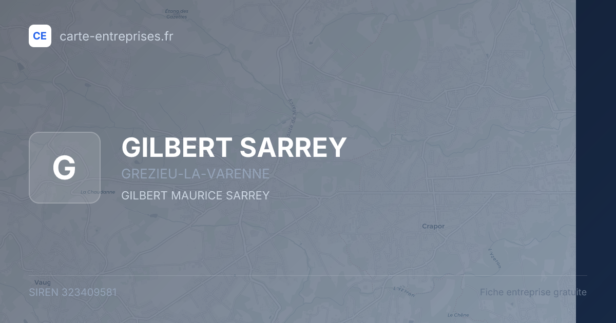 GILBERT SARREY — 323409581 — fiche entreprise