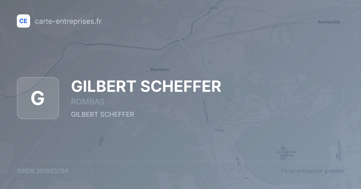 GILBERT SCHEFFER — 301883294 — fiche entreprise