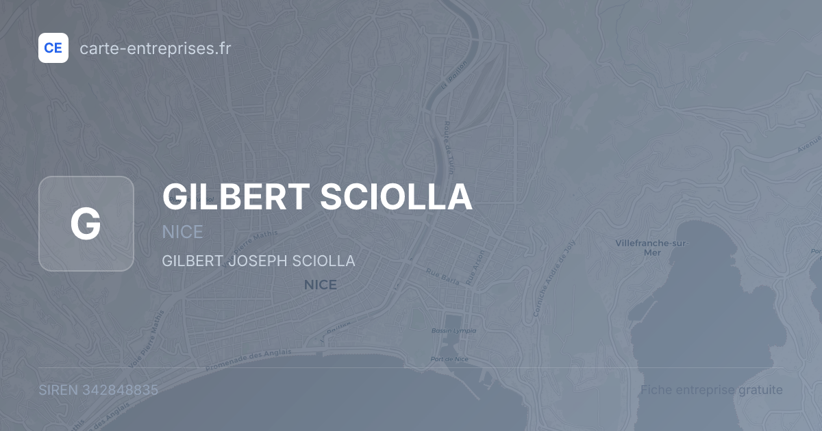GILBERT SCIOLLA — 342848835 — fiche entreprise