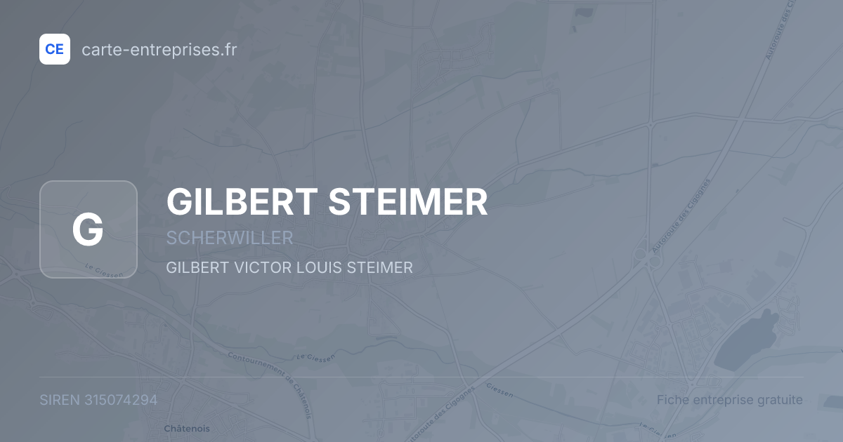 GILBERT STEIMER — 315074294 — fiche entreprise