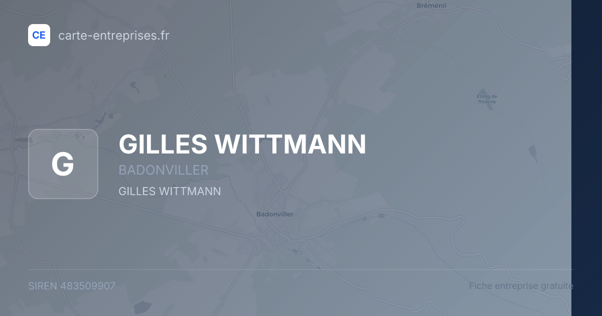 GILLES WITTMANN — 483509907 — fiche entreprise