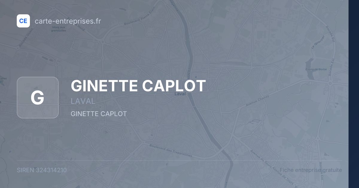 GINETTE CAPLOT — 324314210 — fiche entreprise