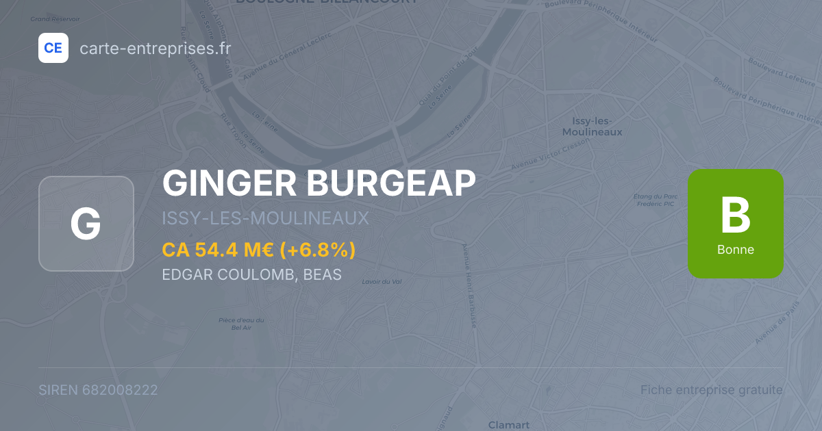 GINGER BURGEAP — 682008222 — fiche entreprise